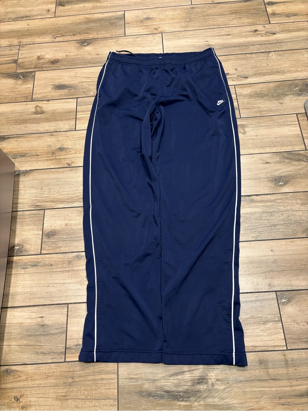 Vintage Baggy Nike Center Swoosh Navy Track Sweatpants Size 2XLT 34 Inch Inseam